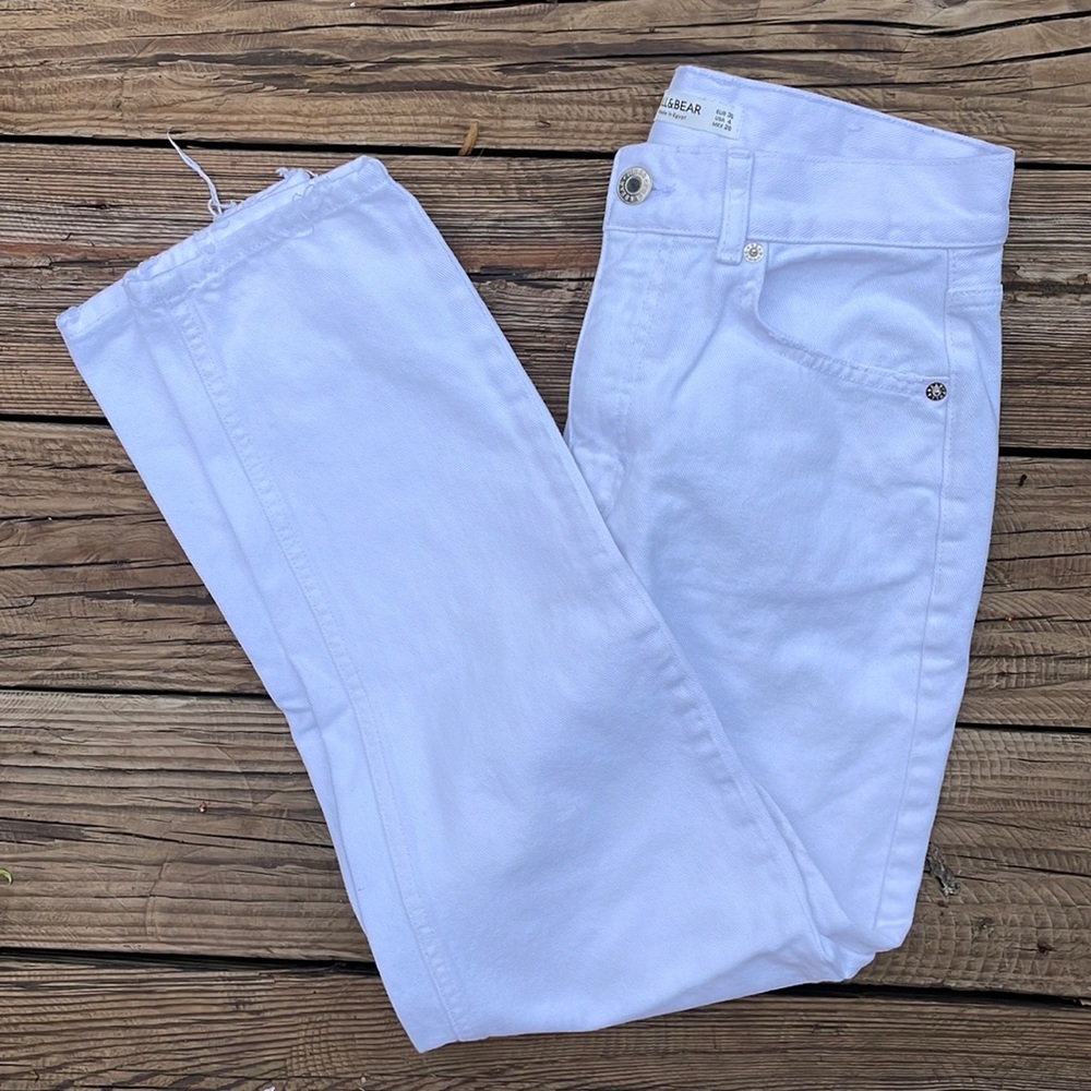 ASOS White High-Rise Straight Leg Mom Jeans